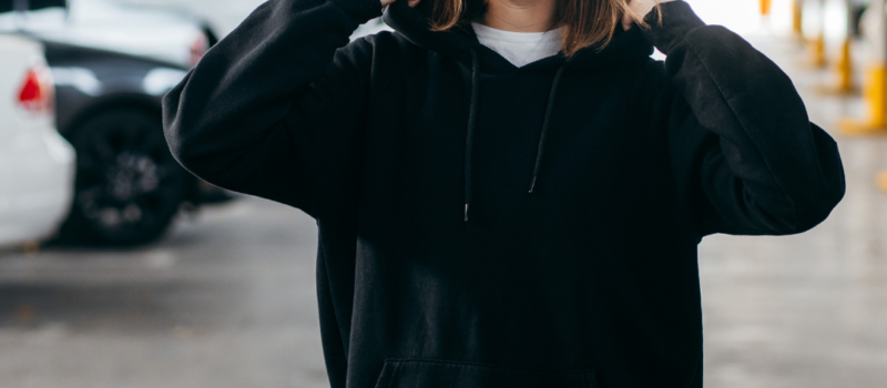 Black Plain Hoodies