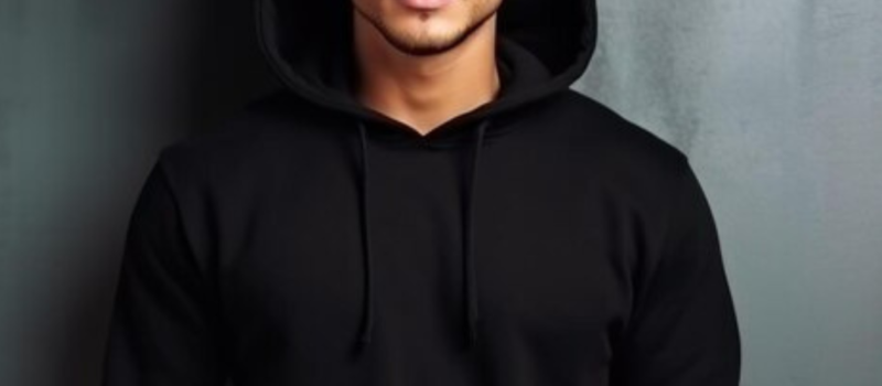 plain black hoodie