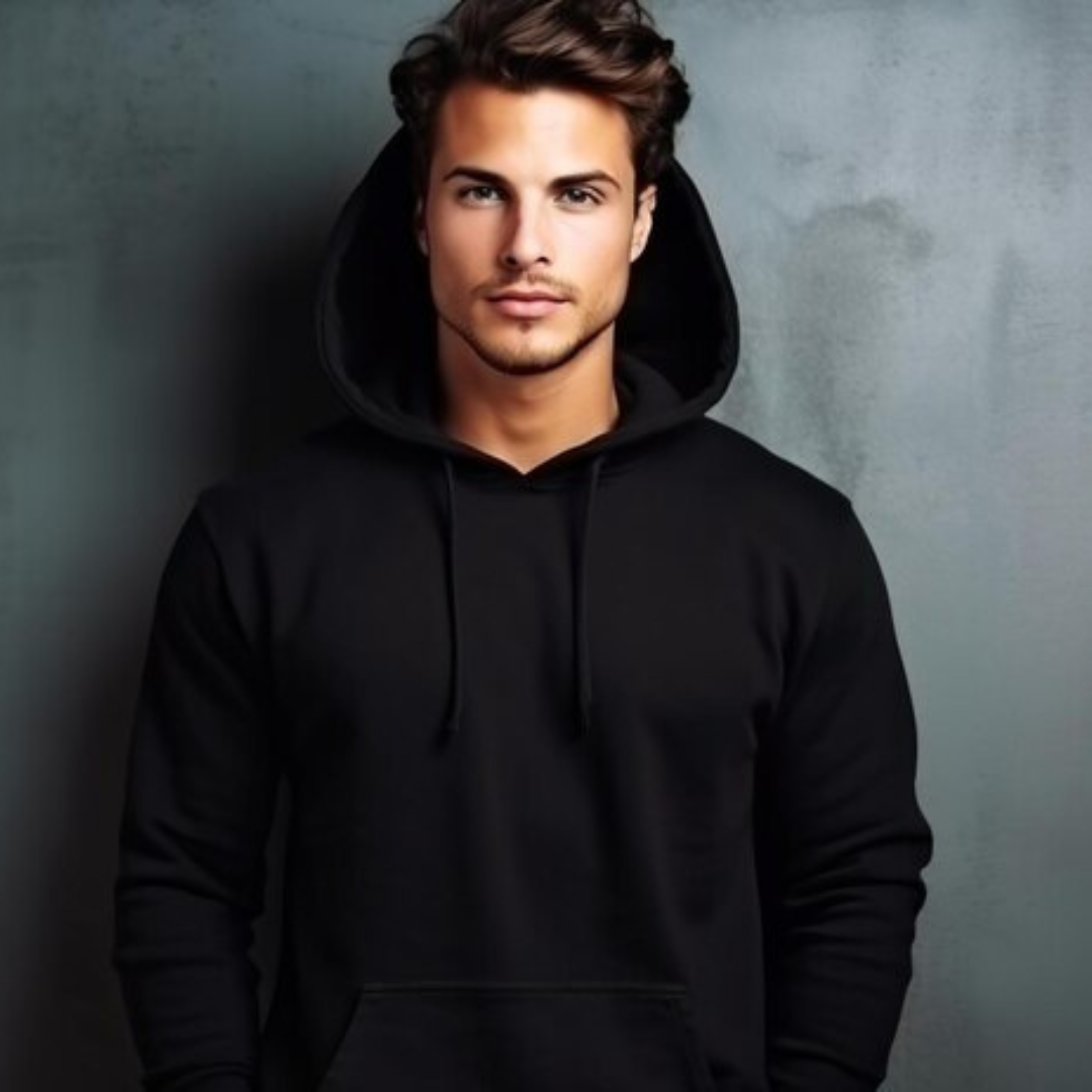 plain black hoodie