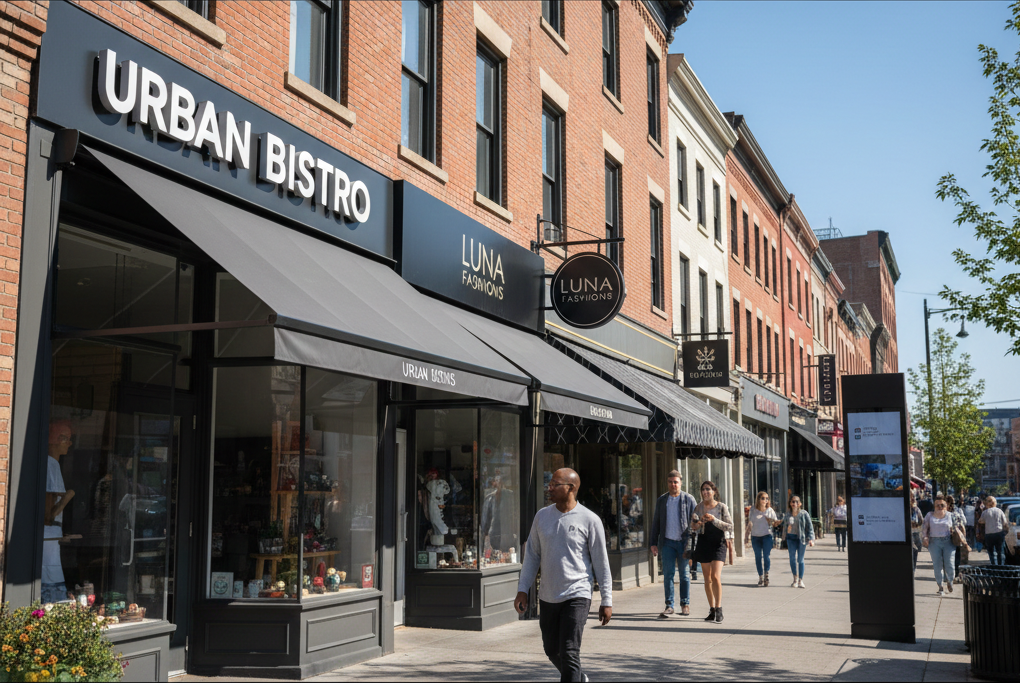How Advanced Signs and Awnings Transform Commercial Branding and Street Presence